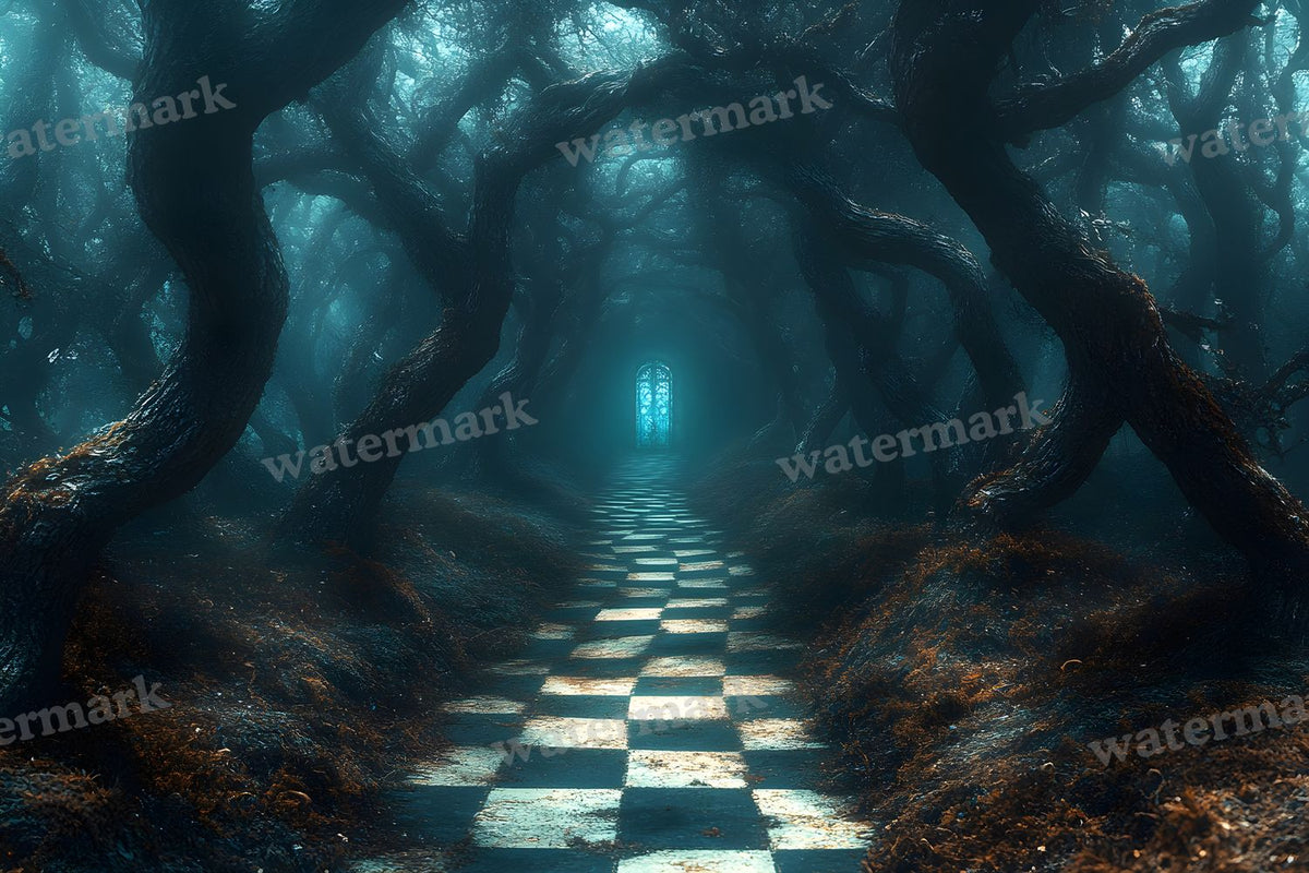 Checkered Garden Path Backdrop Images