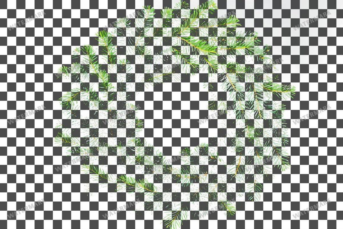 Christmas Wreath PNG overlay on a transparent checkered background, preview 22