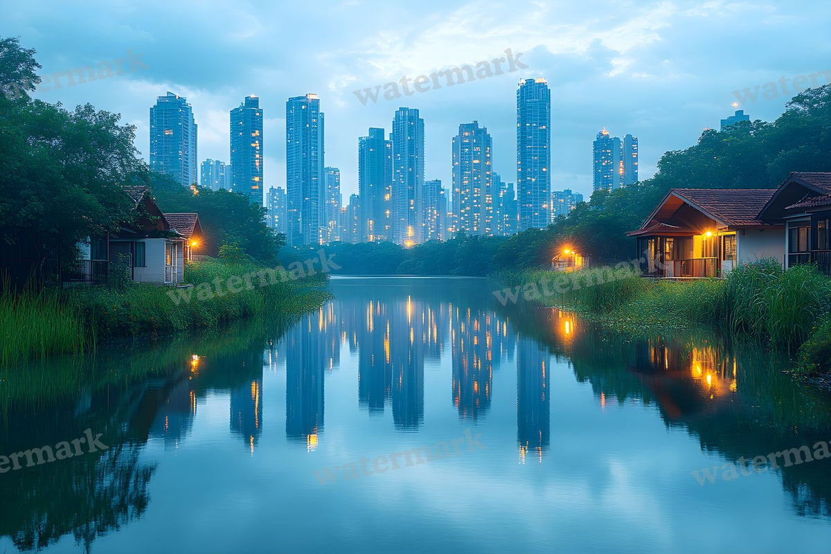 City Lightskyline Night Backdrop Images