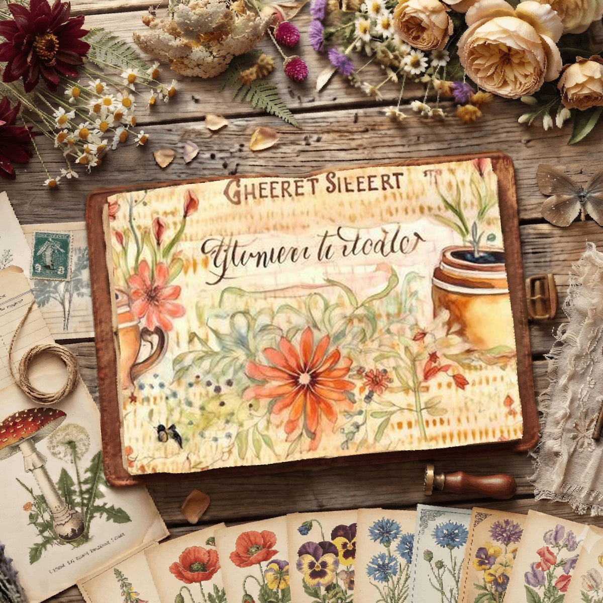 Floral Coffee Digital Papers