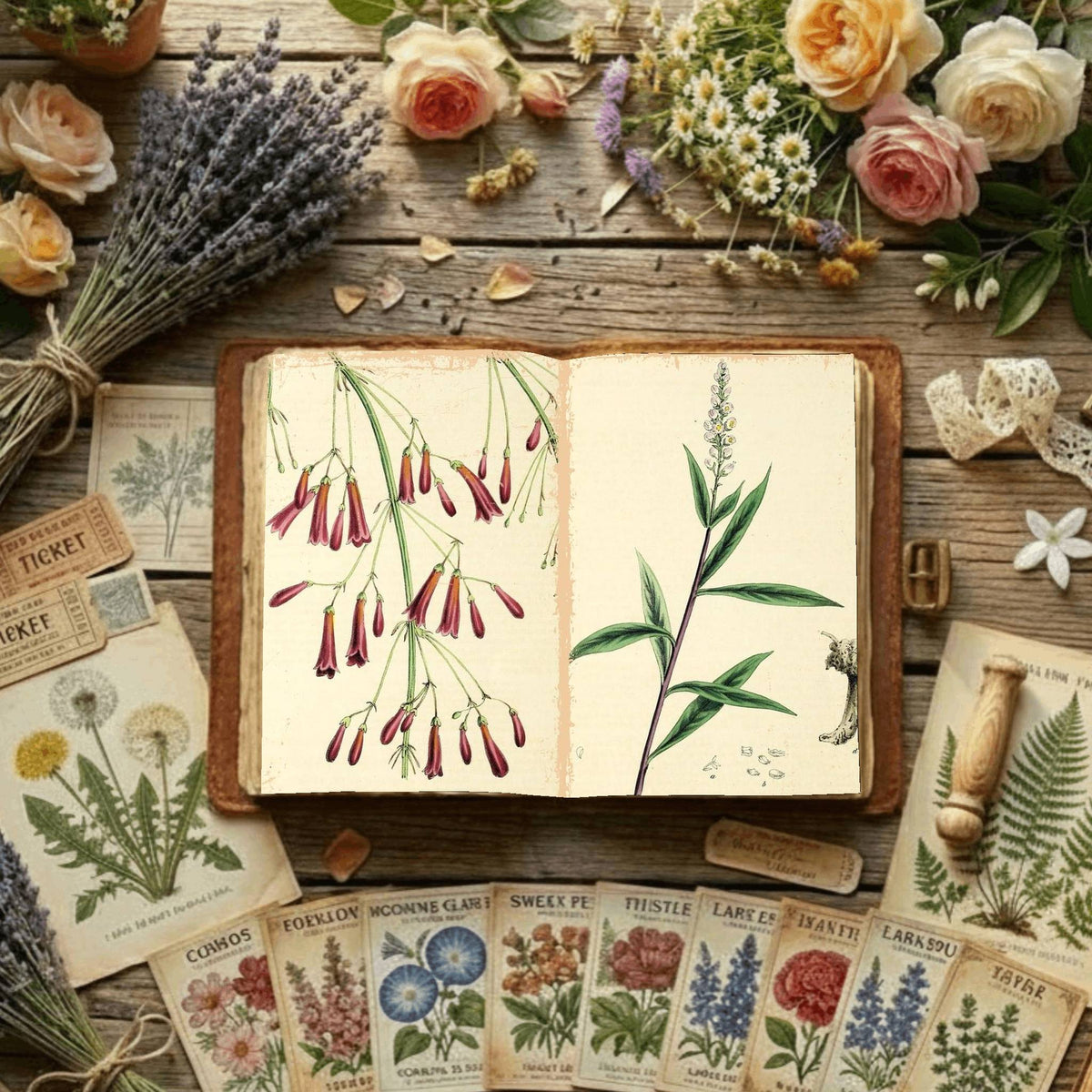 Floral Illustrations Digital Papers
