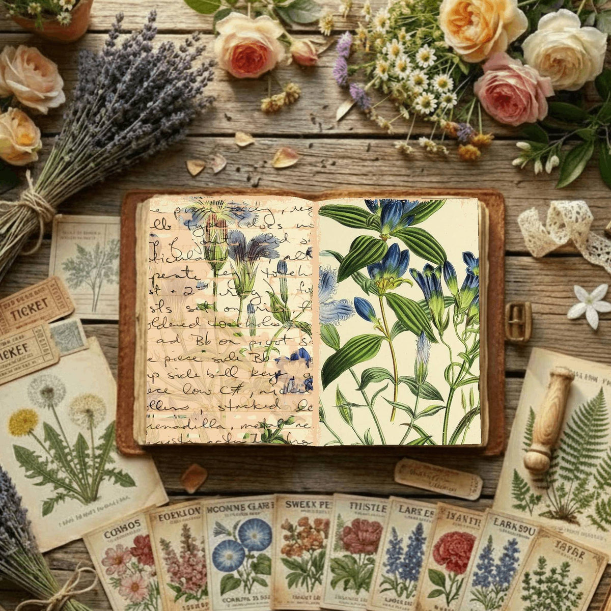 Floral Illustrations Digital Papers