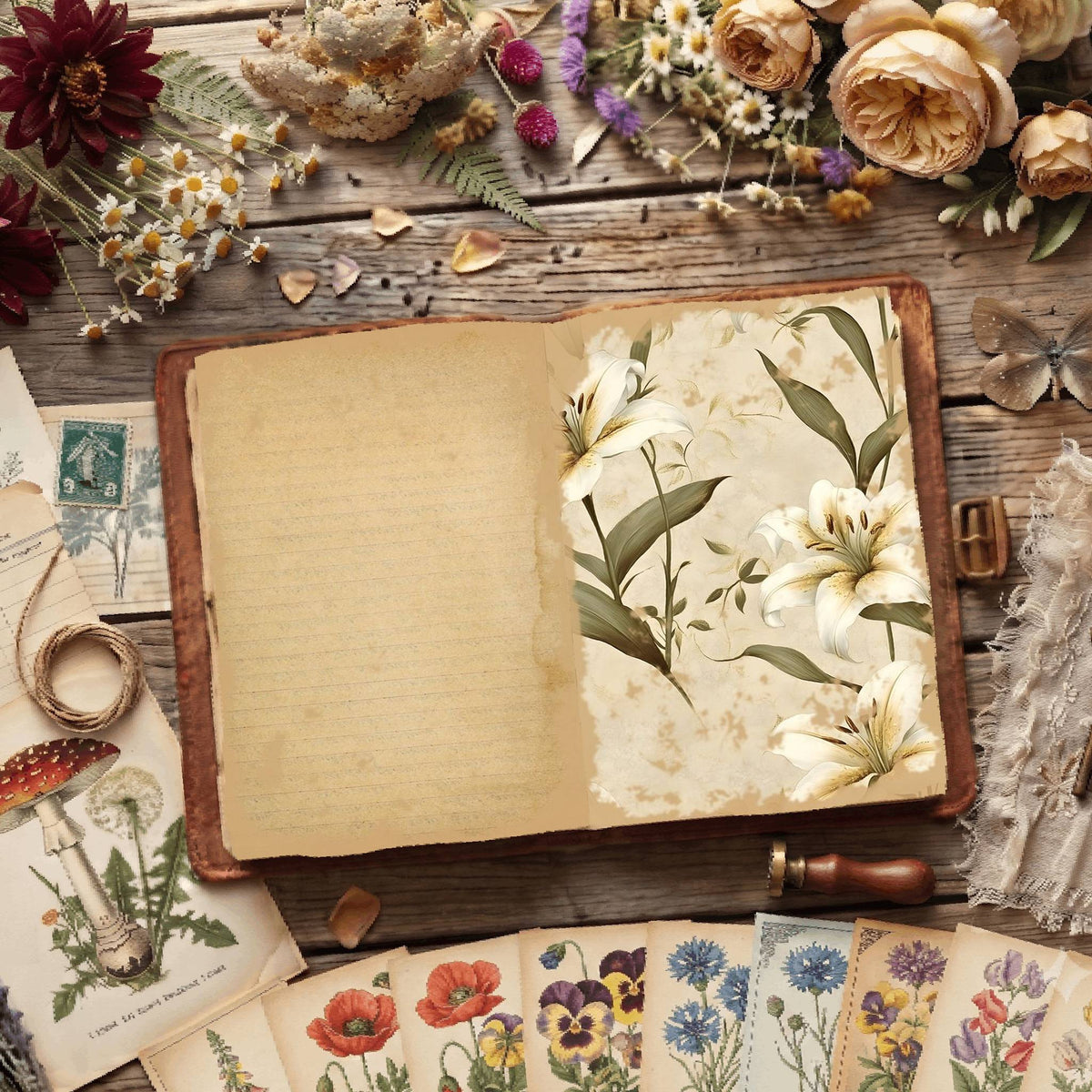 Floral Illustrations Digital Papers