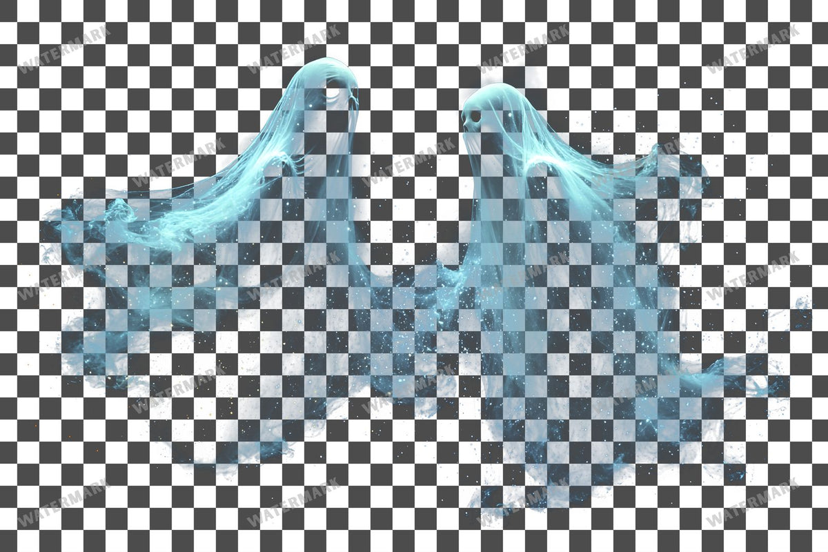 Ghostly Apparitions PNG overlay on a transparent checkered background, preview 22