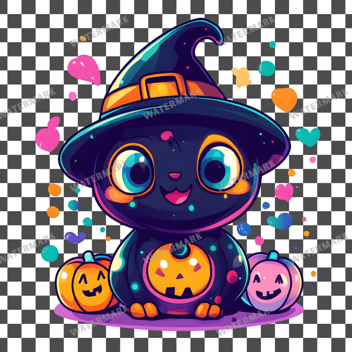 Halloween Kawaii Style Clipart Pngs