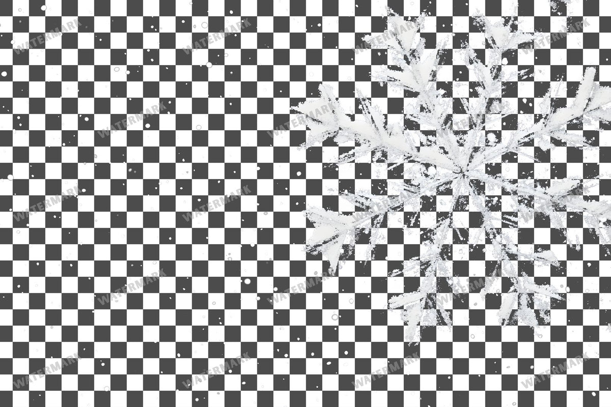 Large Snowflake Single Large Flake PNG overlay on a transparent checkered background, preview 22