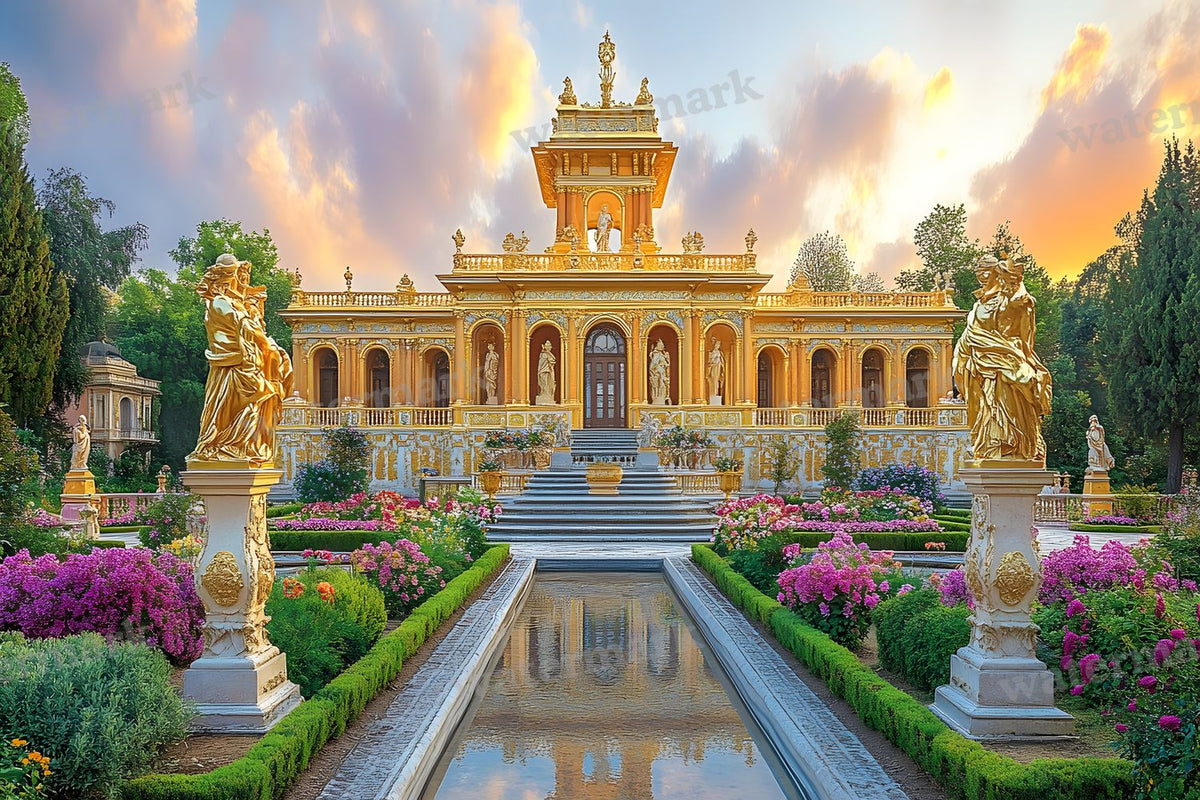 Lavish Baroque Garden digital photo backdrop for photo editing, preview 21