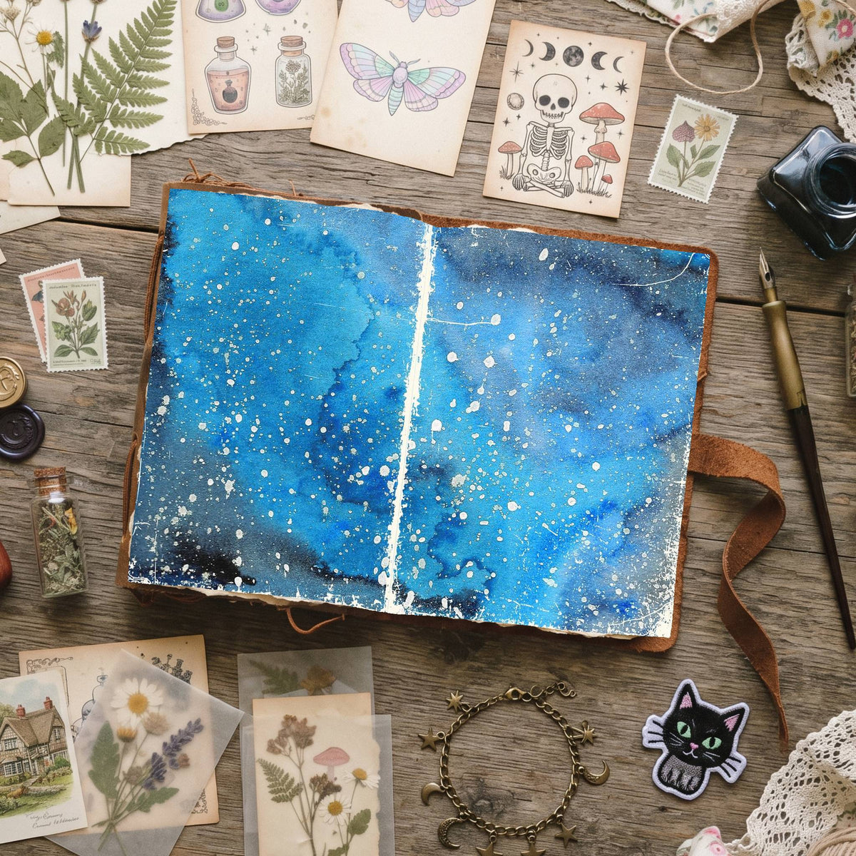 Mixed Color Distressed Blank And Lined Digital Papers