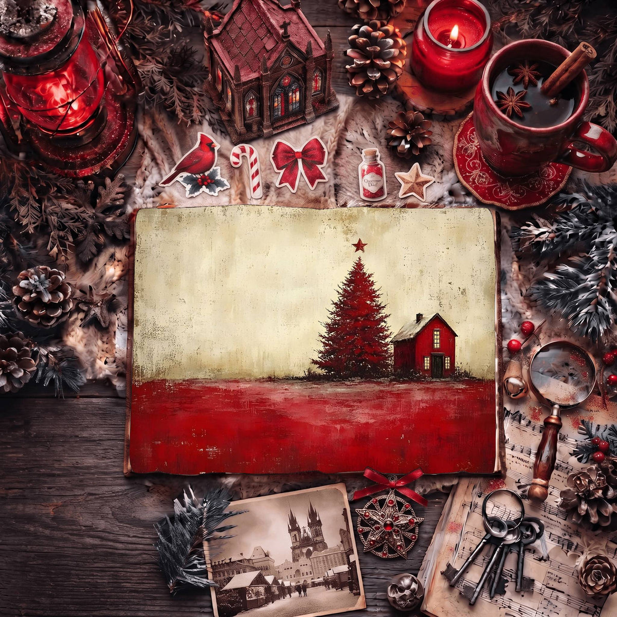 Red Christmas Digital Papers
