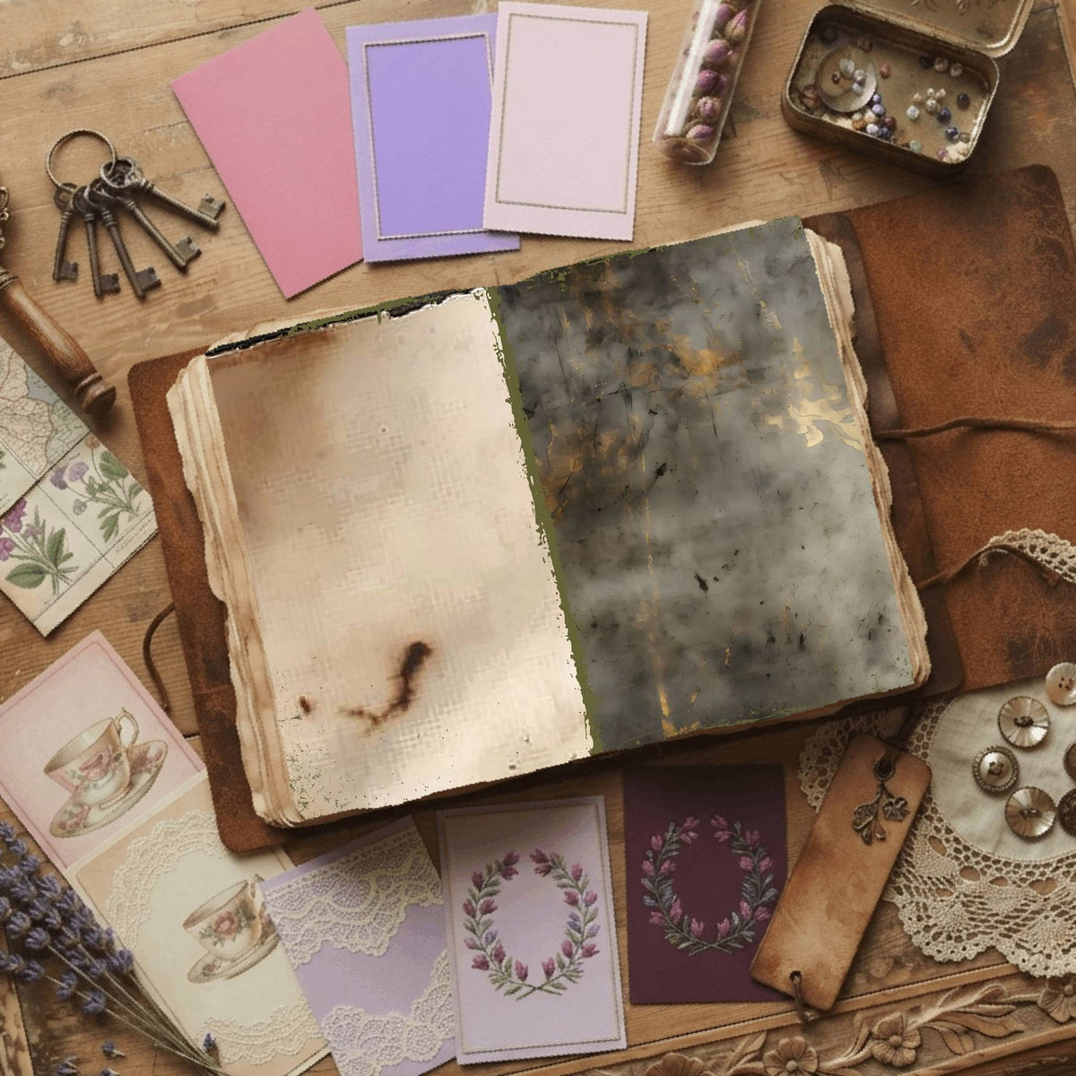 Regal Damask printable junk journal paper, page preview 22