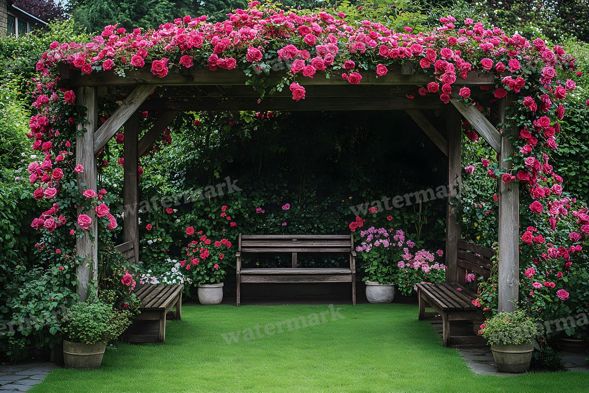Victorian Arbor Garden digital photo backdrop for photo editing, preview 21
