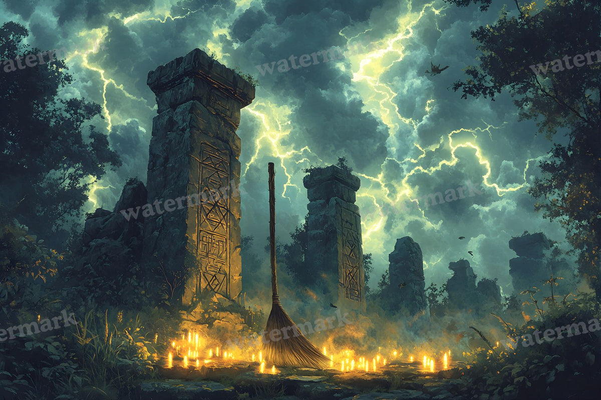 Witch Broomstick Backdrop Images