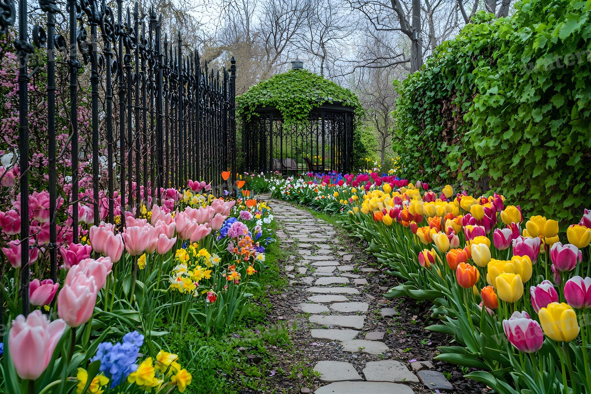 Wrought Iron Secret Garden Backdrop Images