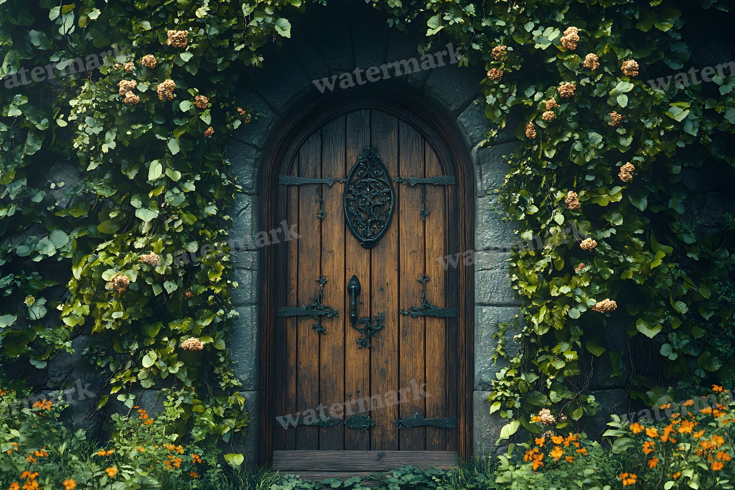 Aged Rustic Wood Door Backdrop Images