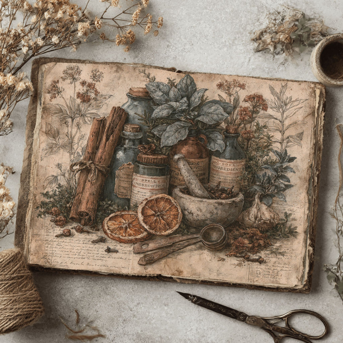 Ancient Spell Ingredients Journal Page