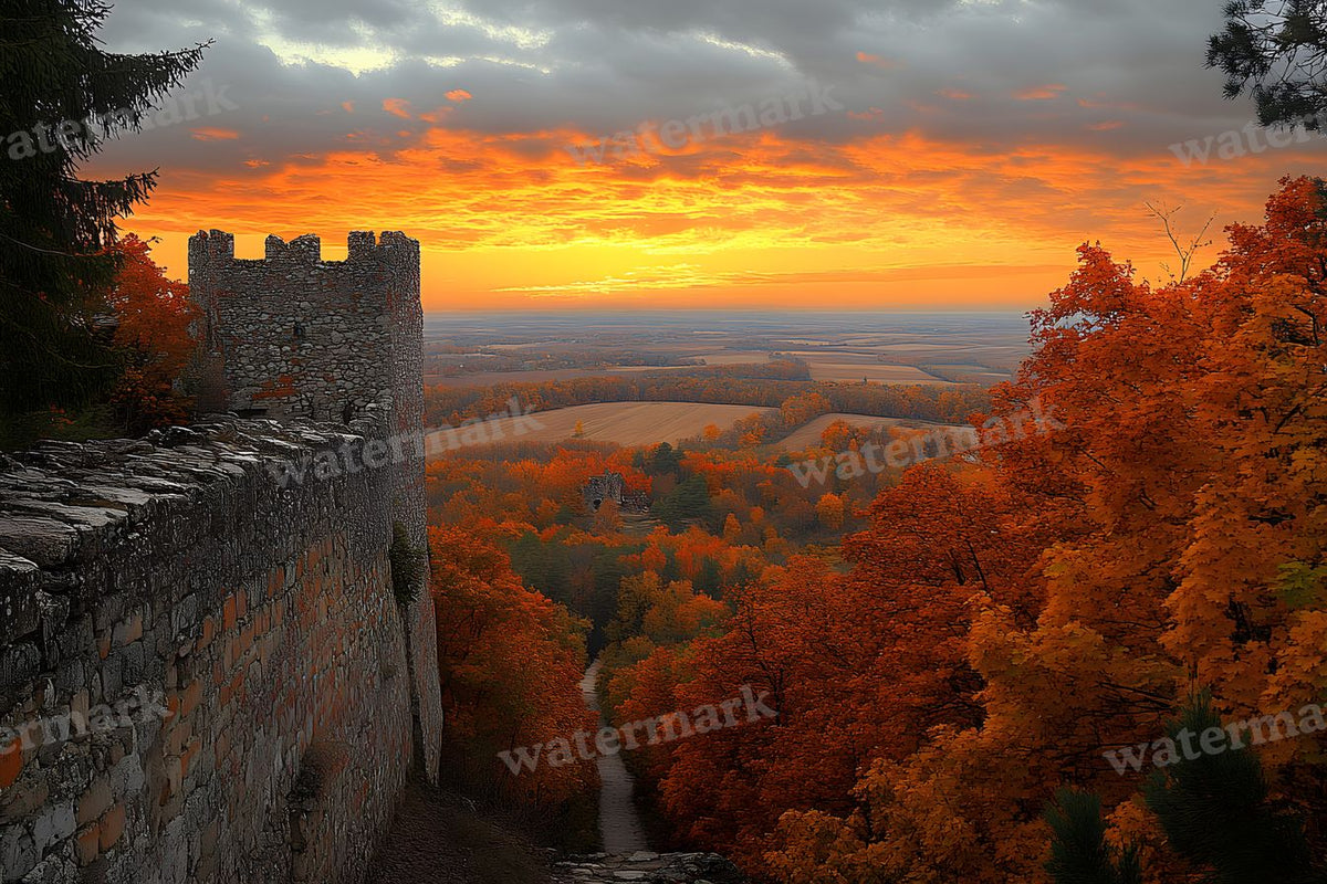 Autumn Castle Wallpov Backdrop Images