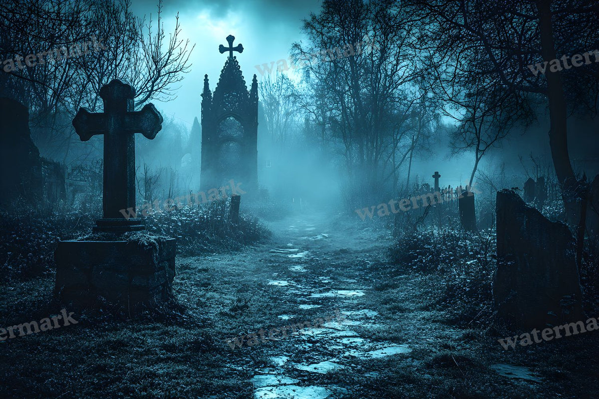 Spooky Forest digital photo backdrop for photo editing, preview 22
