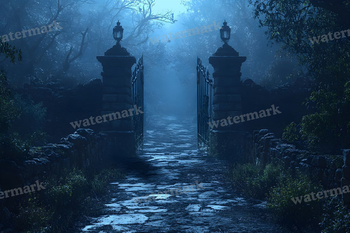 Spooky Forest digital photo backdrop for photo editing, preview 22