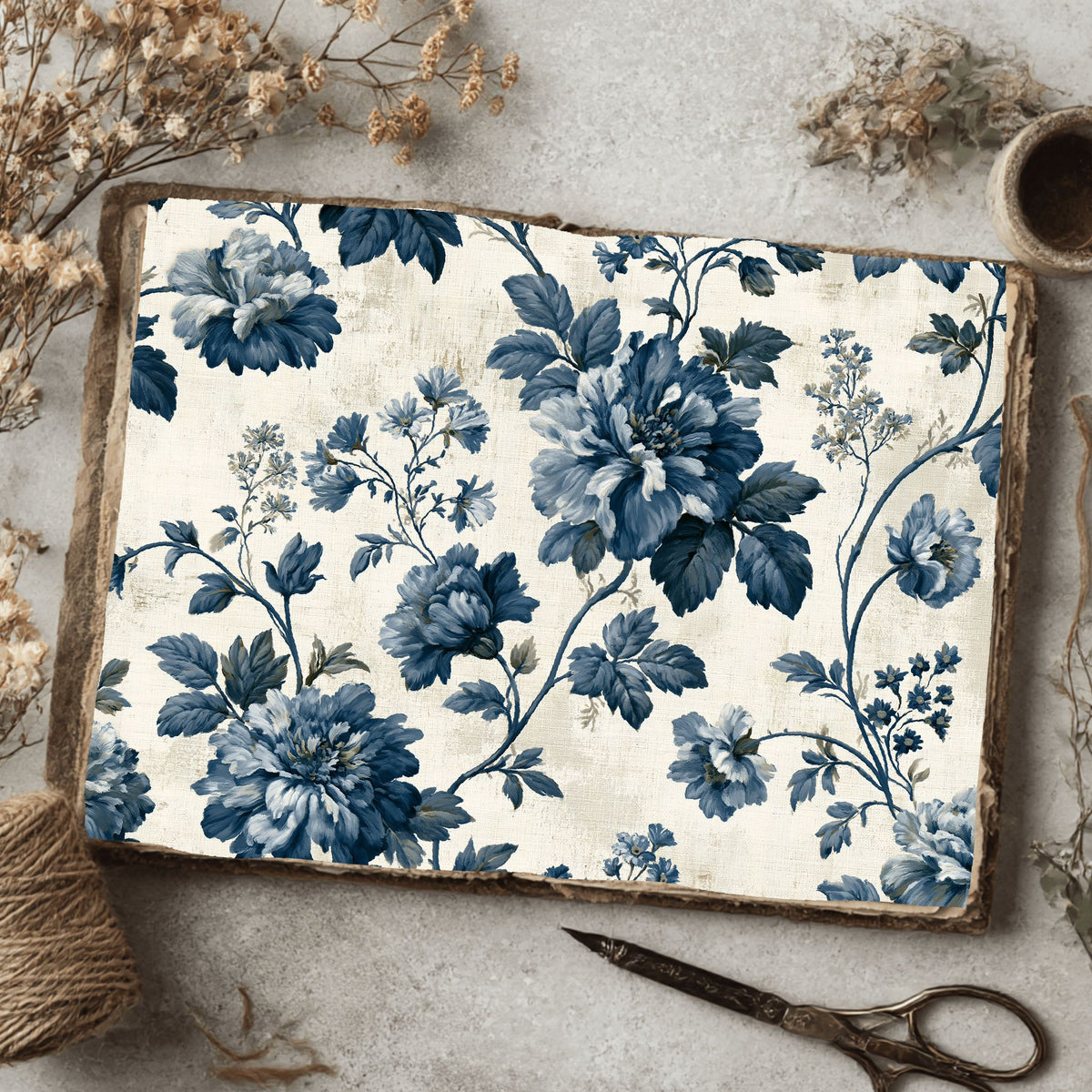 Vintage French Toile Floral Pattern