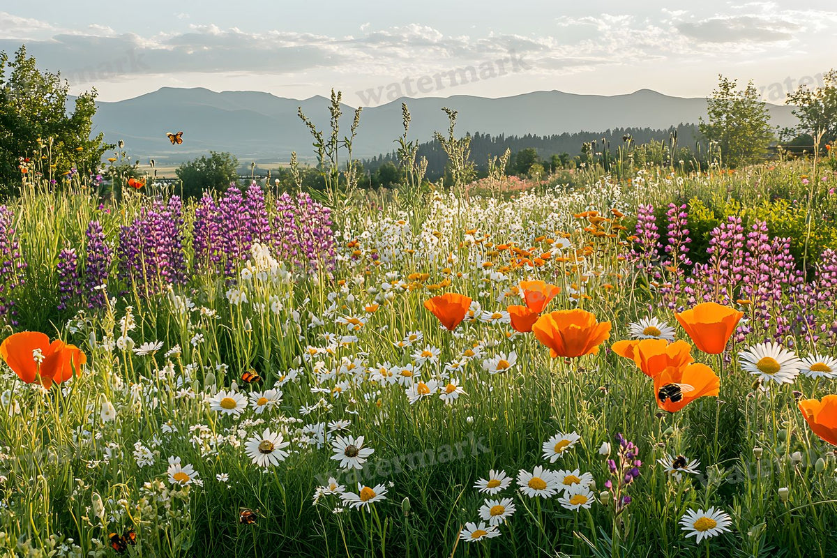 Wildflower Haven Botanical digital photo backdrop for photo editing, preview 22