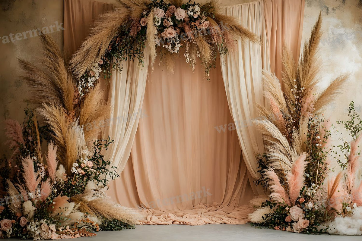 Boho Pampaarch Backdrop Images