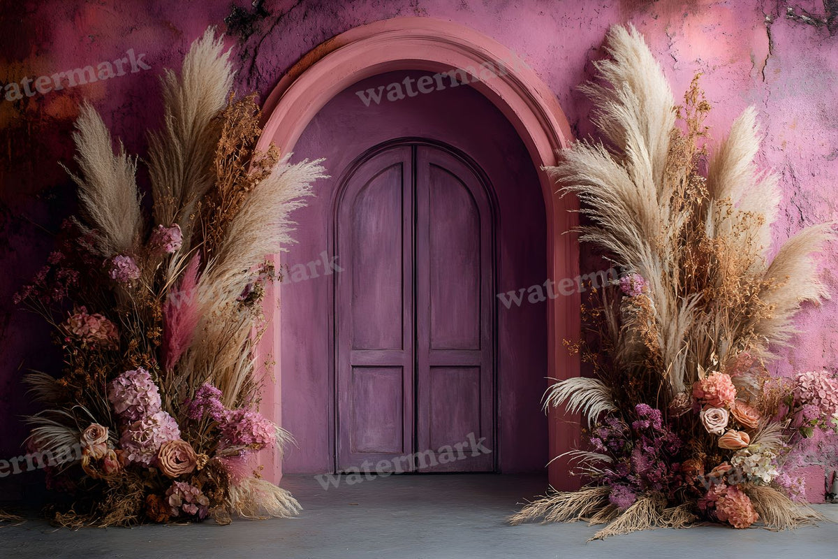 Boho Purple Arch Backdrop Images