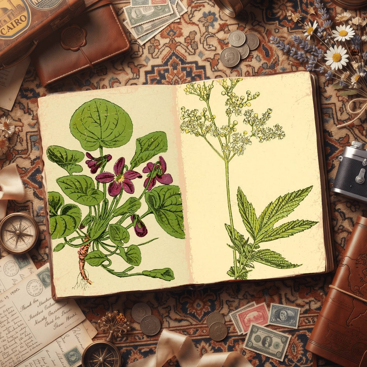 Botanical printable junk journal paper, page preview 23