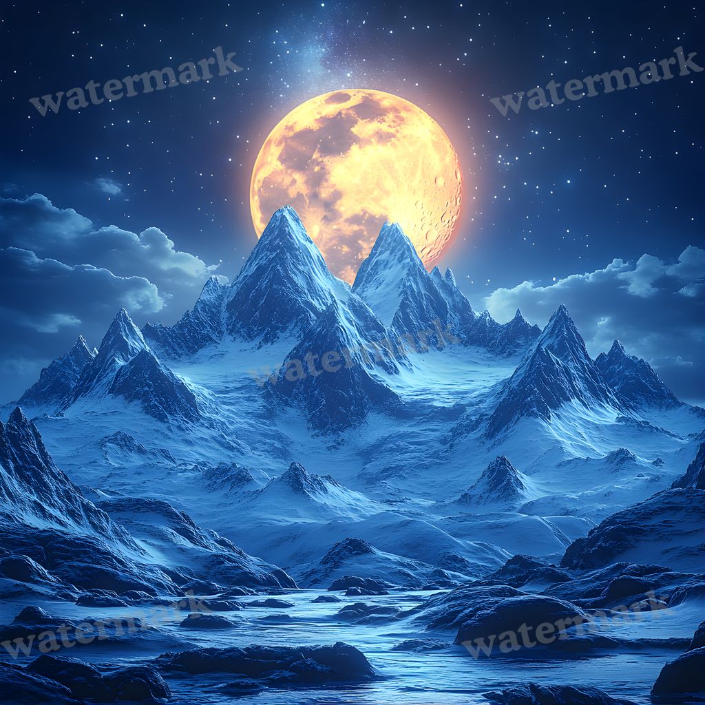 Celestial Moonlit digital photo backdrop for photo editing, preview 22