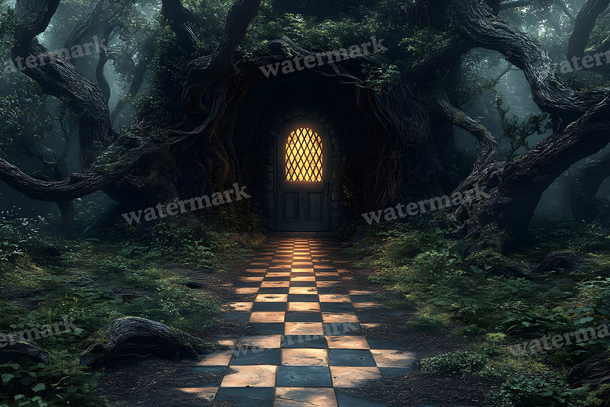 Checkered Garden Path Backdrop Images