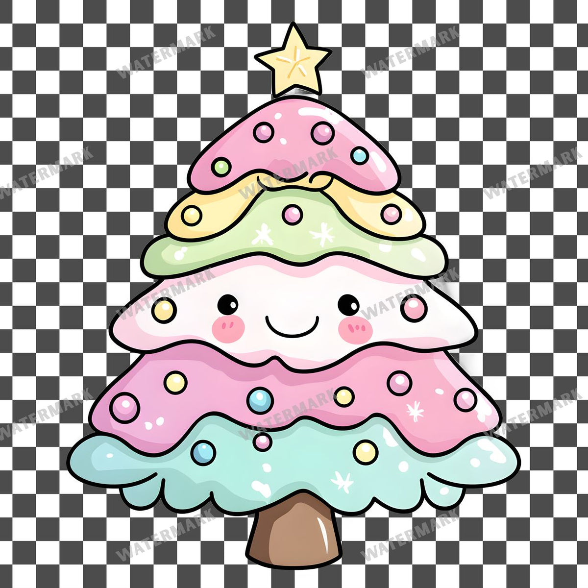 Christmas Kawaii Style Clipart Pngs