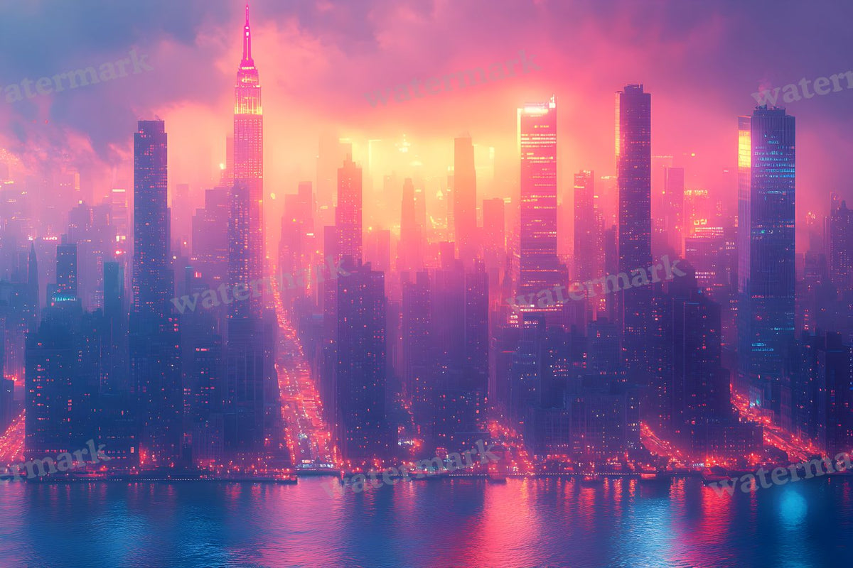 City Lightskyline Night Backdrop Images