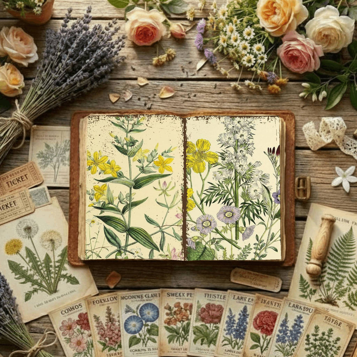 Floral Illustrations Digital Papers