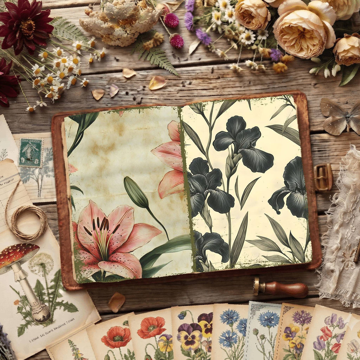 Floral Illustrations Digital Papers