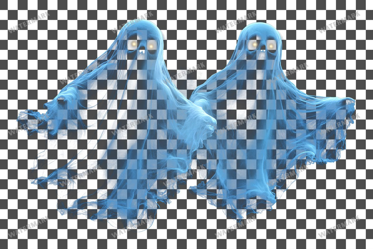 Ghostly Apparitions PNG overlay on a transparent checkered background, preview 23