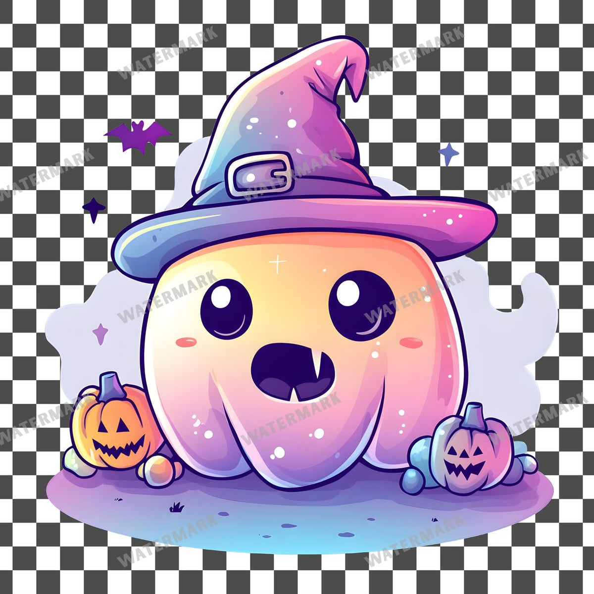 Halloween Kawaii Style Clipart Pngs
