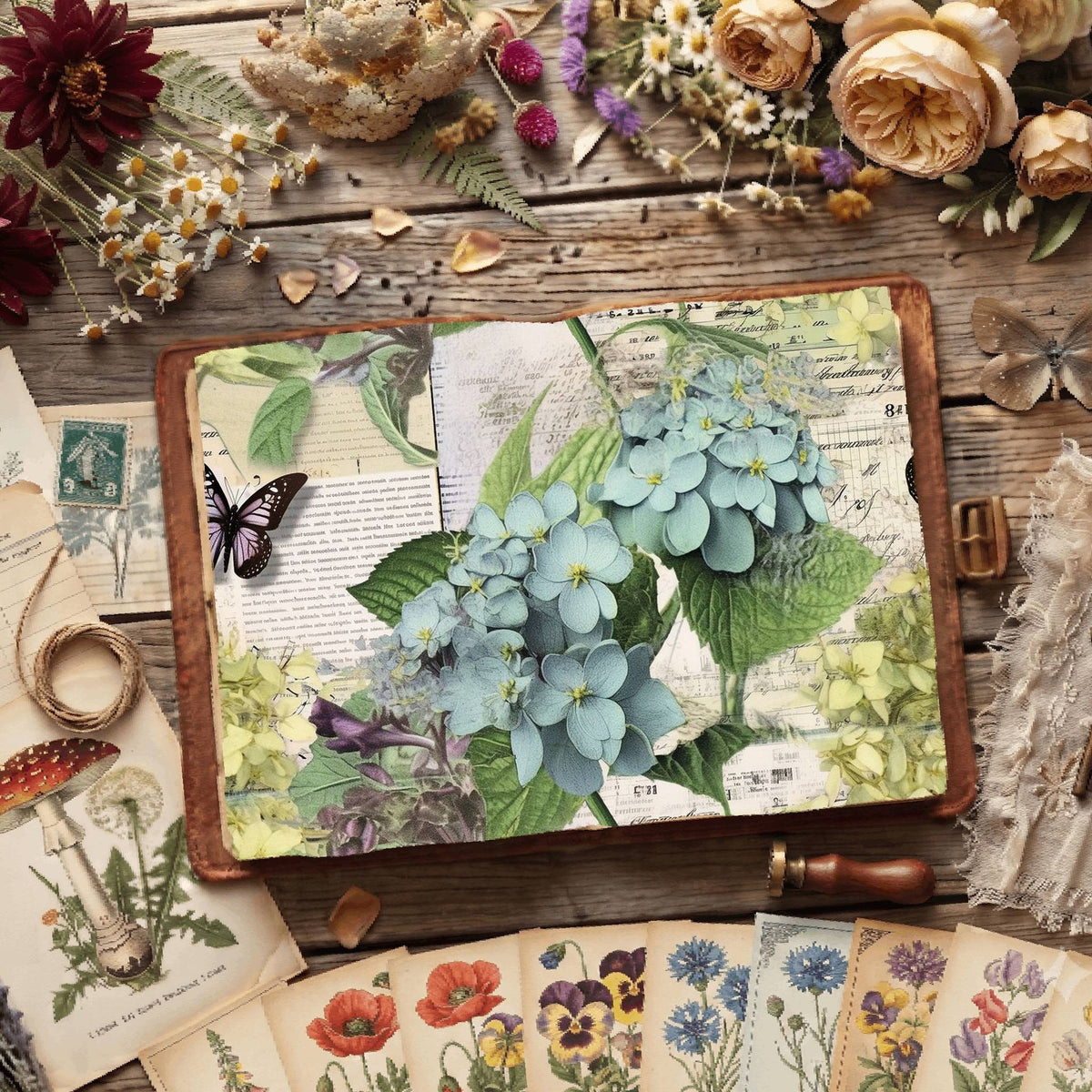 Hydrangea Flower Digital Papers