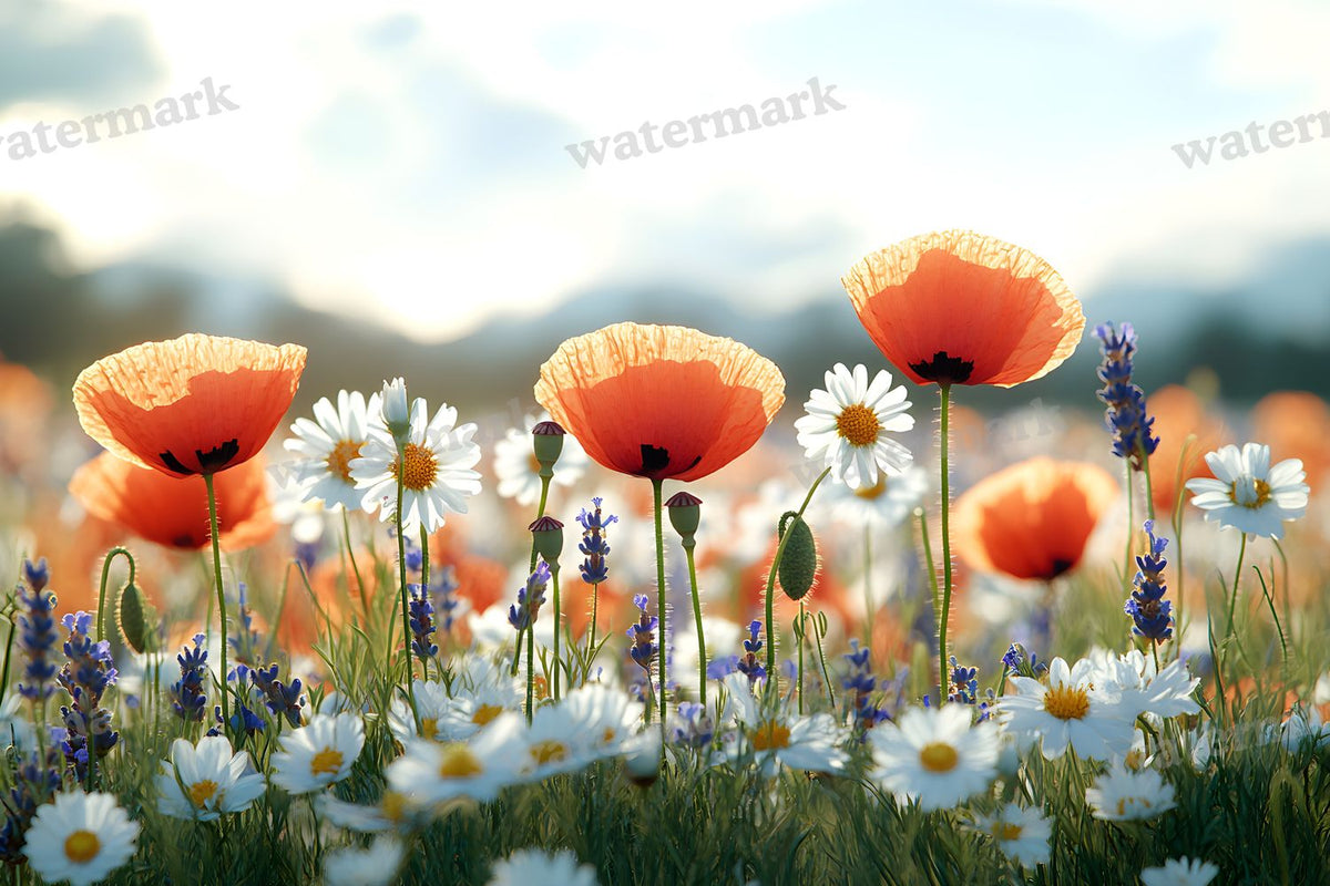 Meadow Bliss digital photo backdrop for photo editing, preview 22