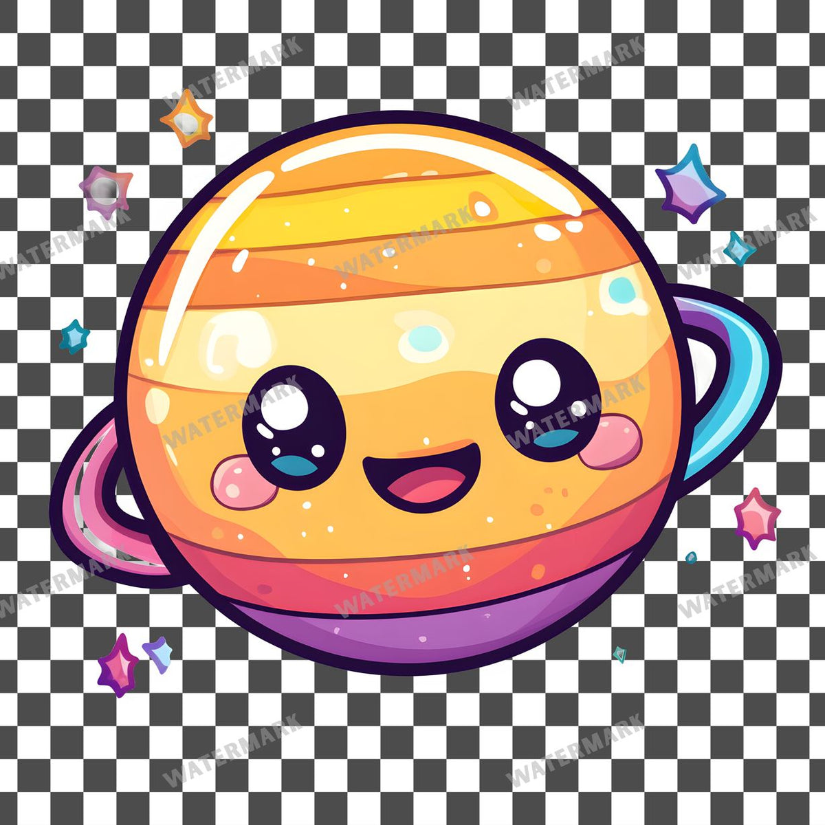 Planet Kawaii Style Clipart Pngs