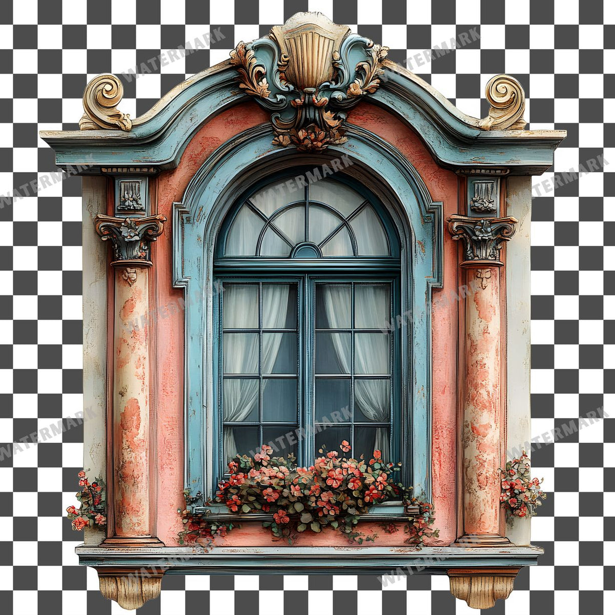 Window Vintage Style Clipart Pngs