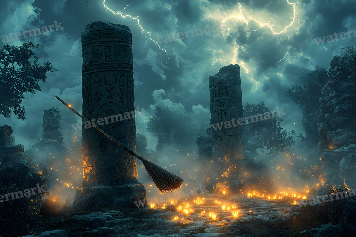 Witch Broomstick Backdrop Images