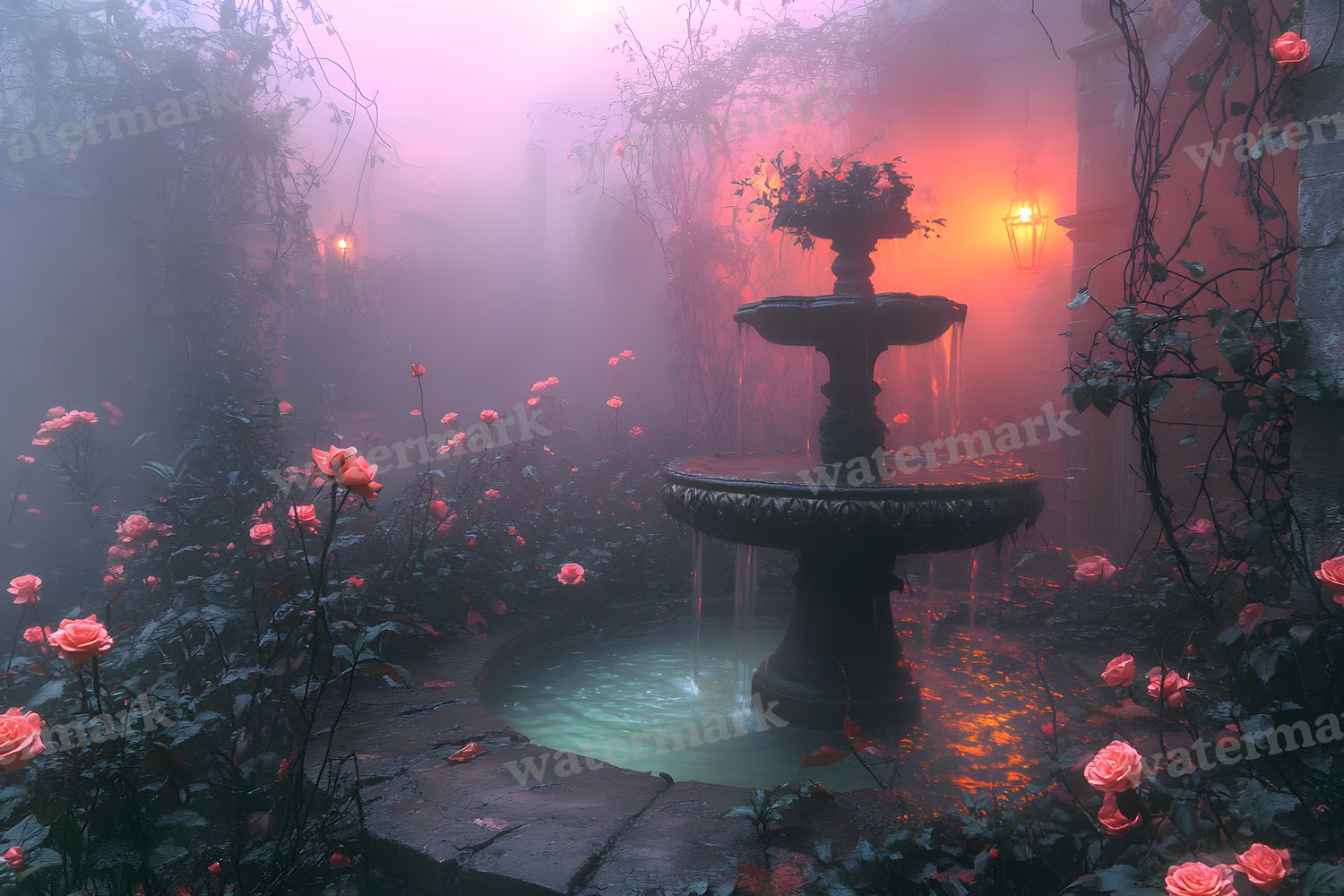 Witchs Eerie Garden Backdrop Images