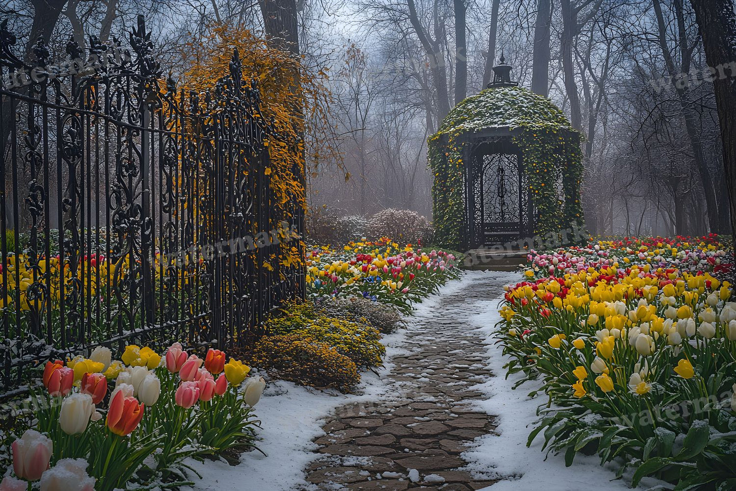 Wrought Iron Secret Garden Backdrop Images