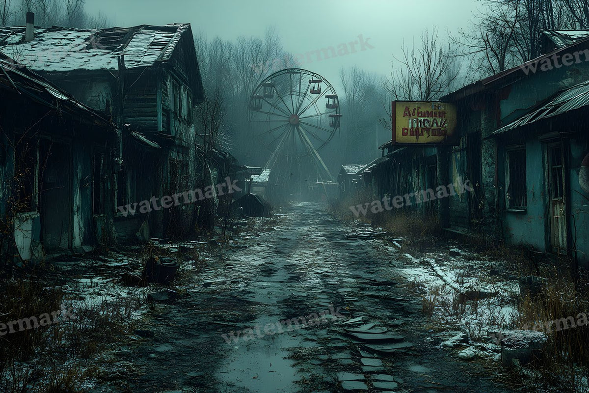 Abandoned Carnival Spooky Backdrop Images