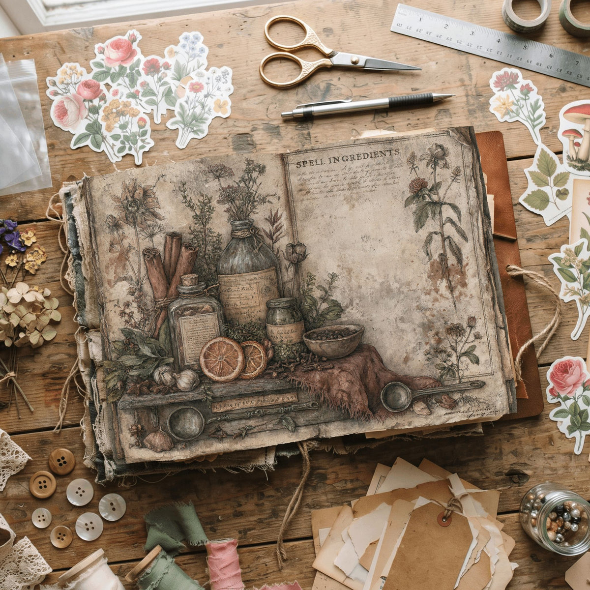 Ancient Spell Ingredients Journal Page