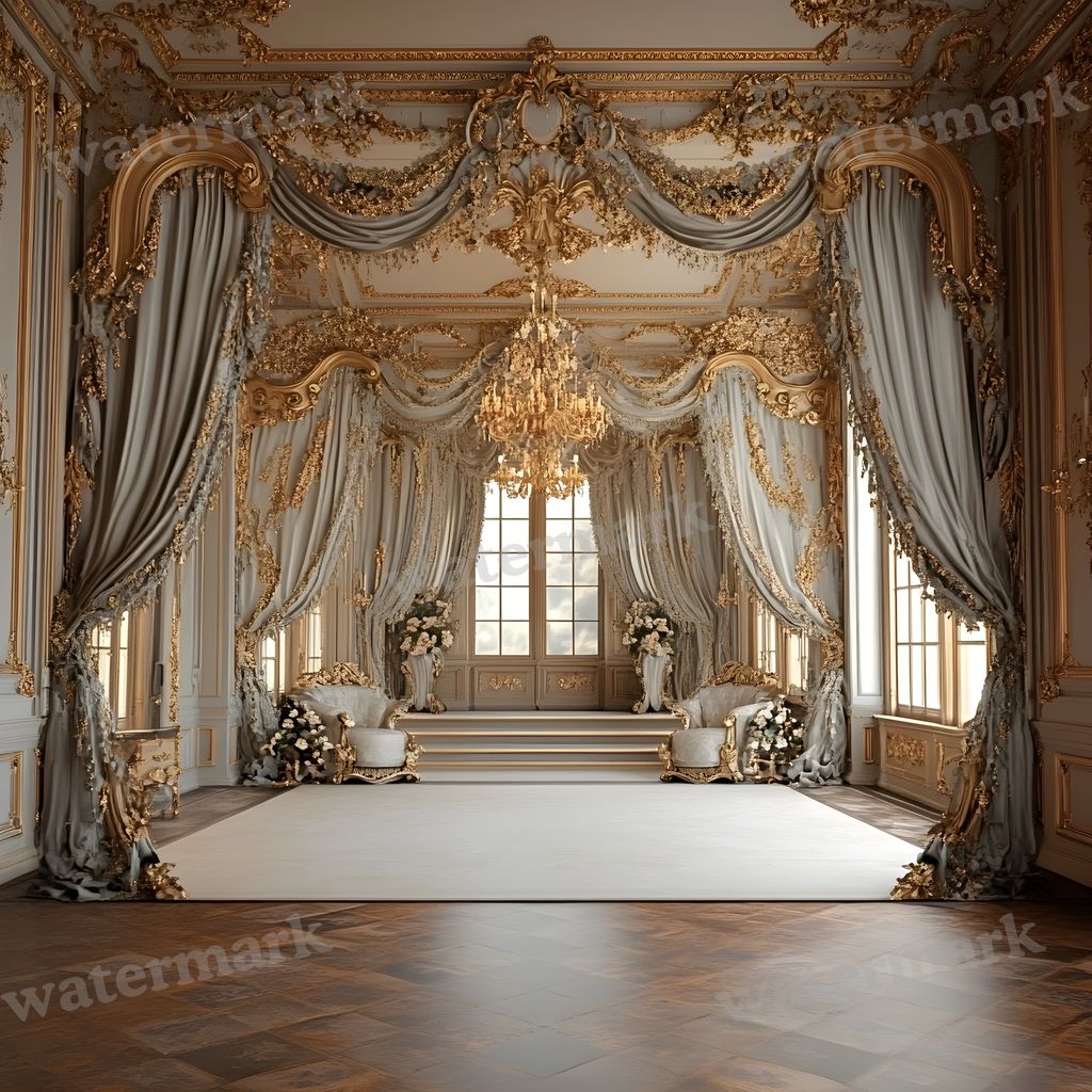 Royal Sitting digital photo backdrop for photo editing, preview 23