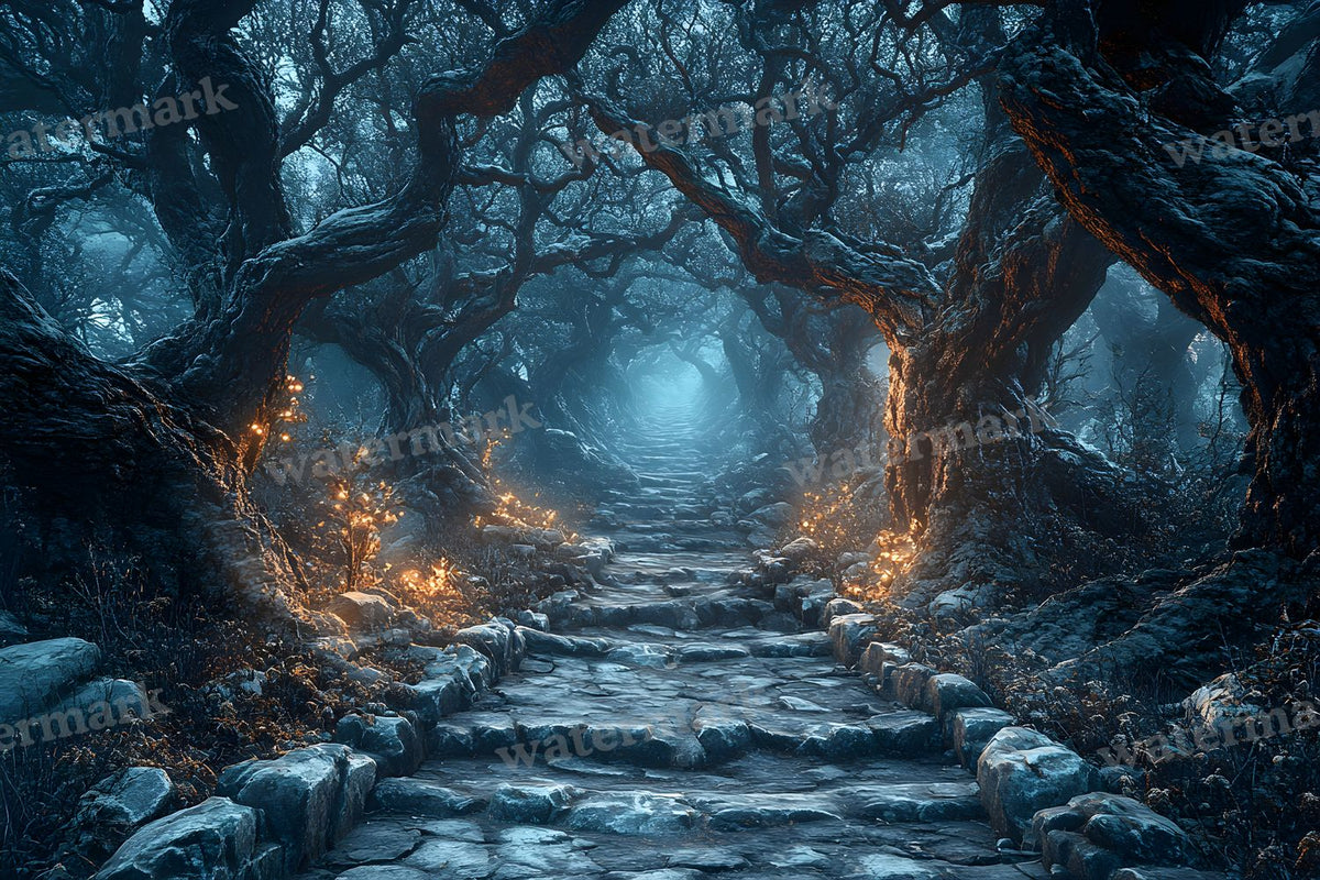 Spooky Forest digital photo backdrop for photo editing, preview 23
