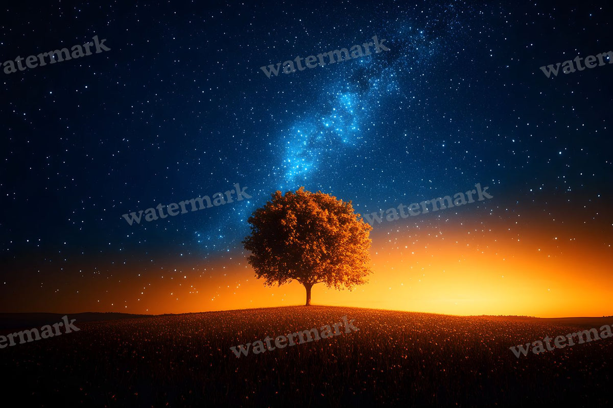 Starry Night Sky digital photo backdrop for photo editing, preview 23