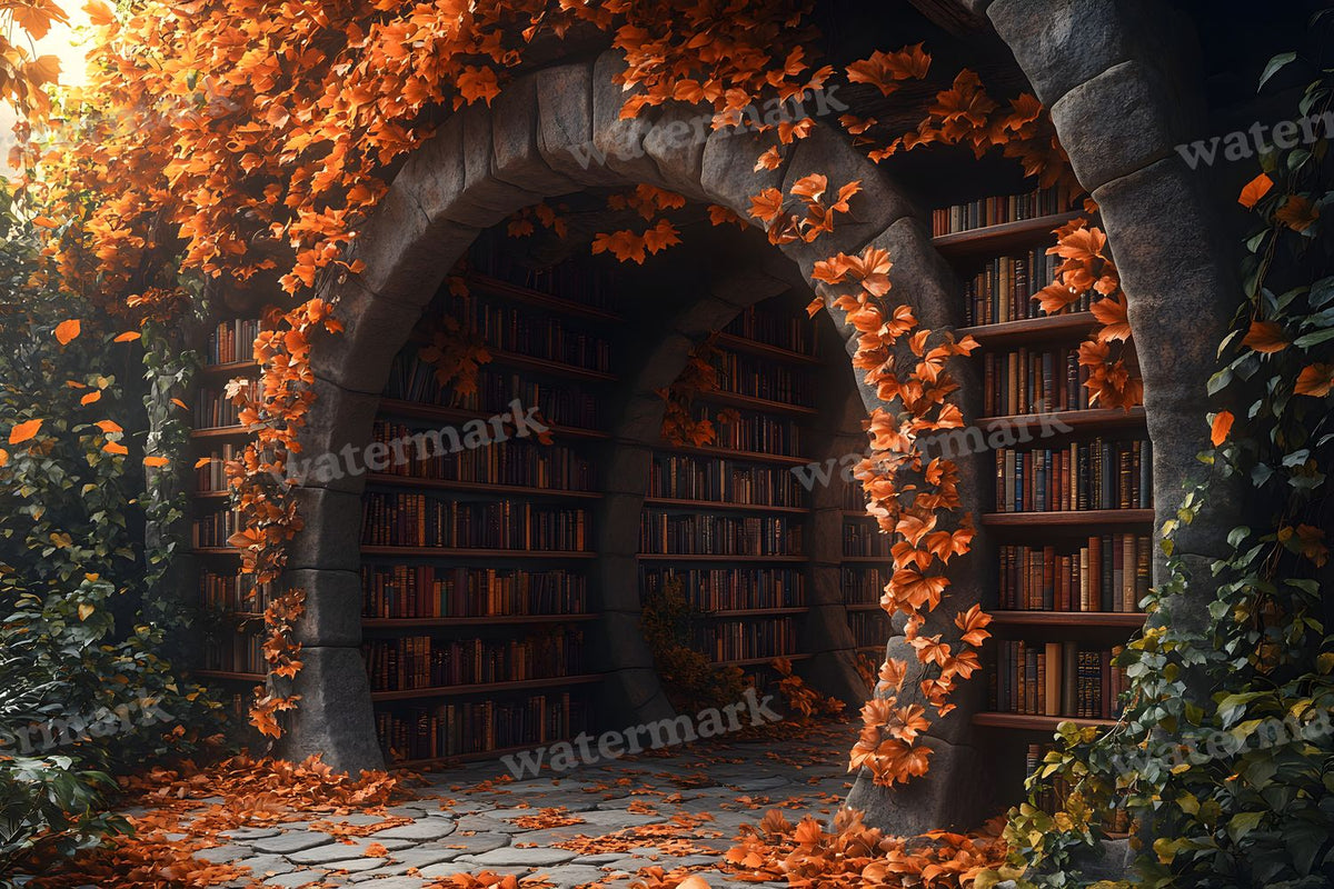 Whisper Library Forest digital photo backdrop for photo editing, preview 23