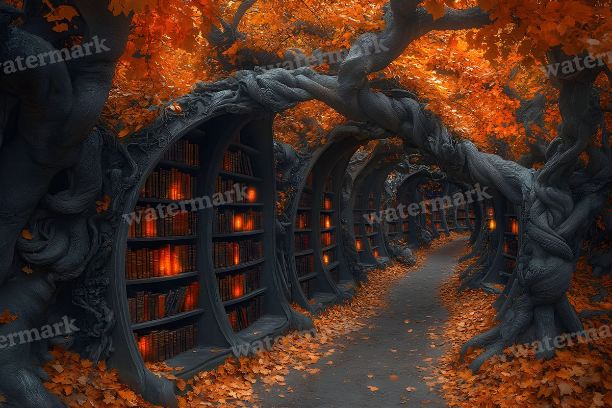 Whisper Library Forest digital photo backdrop for photo editing, preview 23