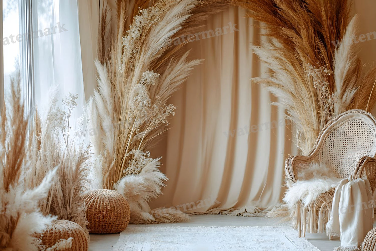 Boho Pampaarch Backdrop Images